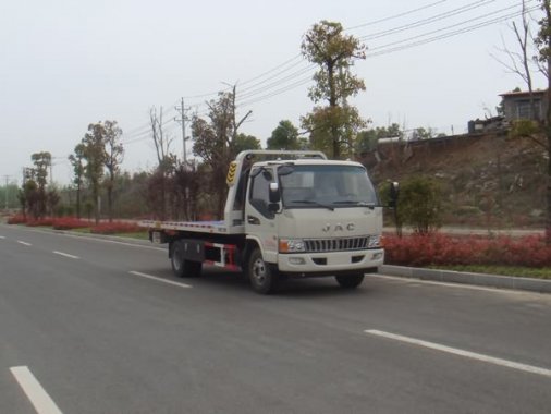 国五江铃平板一拖二清障车