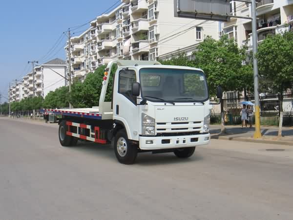 国四庆铃五十铃平板一拖二清障车